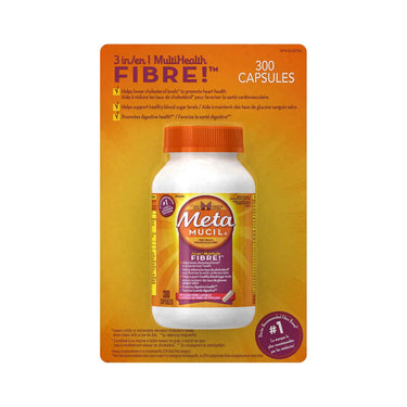 Image of Metamucil 100% Natural Psyllium Husk Daily Fibre Supplement Capsules 300-Pack - 1 x 485 Grams